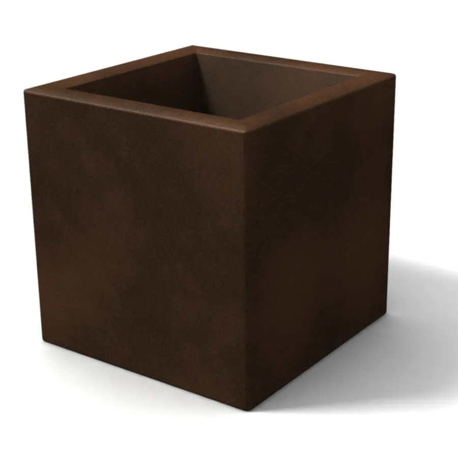 Matches21 Vaso Per Piante In Plastica - Rotondo, Marrone Scuro, 35x14 Cm, Con Fori Di Drenaggio Per Interni/Esterni