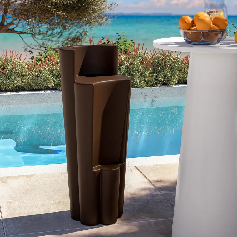 Vaso 100x36x70 cm in Polietilene Schio Cassa Alta 100 Bronzo