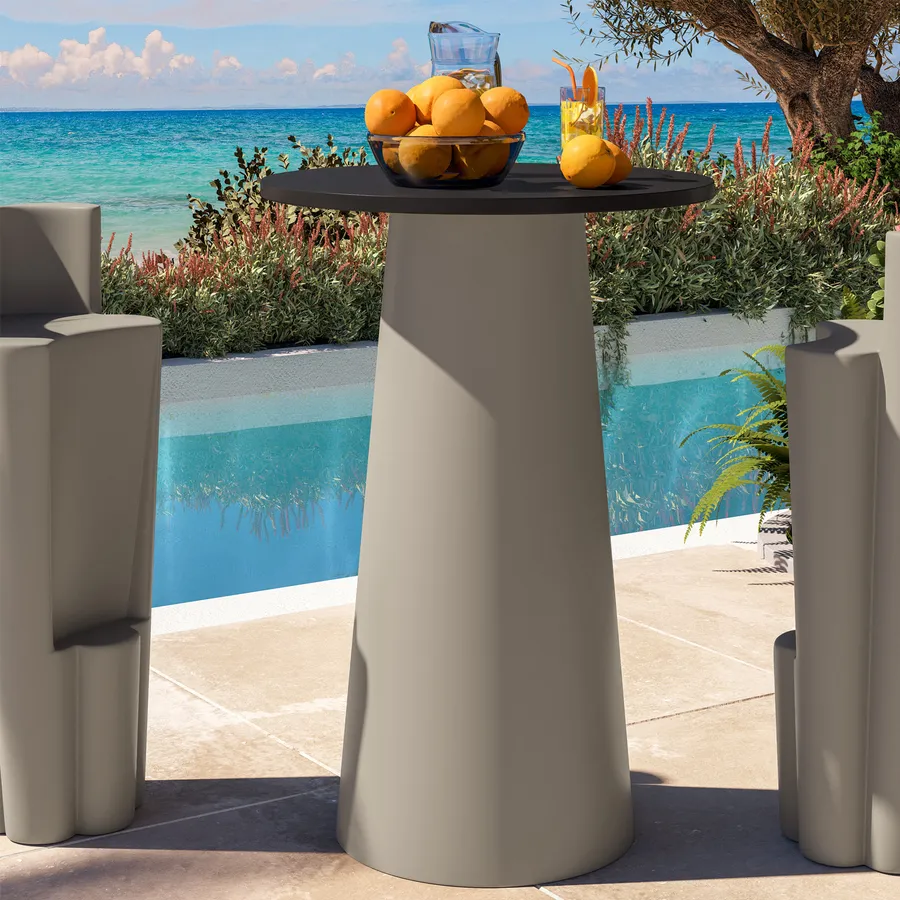 Brubaker Milano Tavolino O Tavolo Da Pranzo - Tavolo In Vetro Rotondo Pieghevole Come Tavolo Da Giardino - 70 cm - Alluminio - Resistente Alle Intemperie - Grigio Argento
