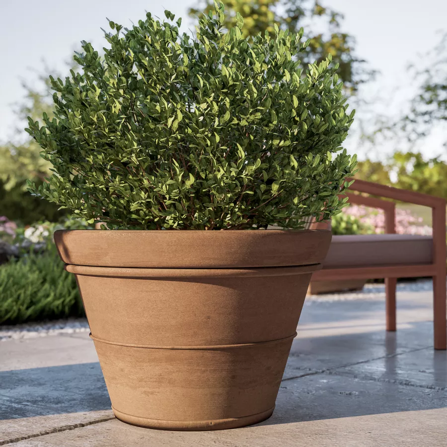 Vaso Tondo Liscio - Vaso in Resina per Piante da Esterno