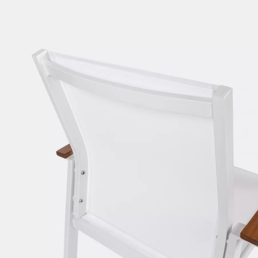 Tavolo rotondo 150 cm con top in legno in alluminio bianco – Miranda