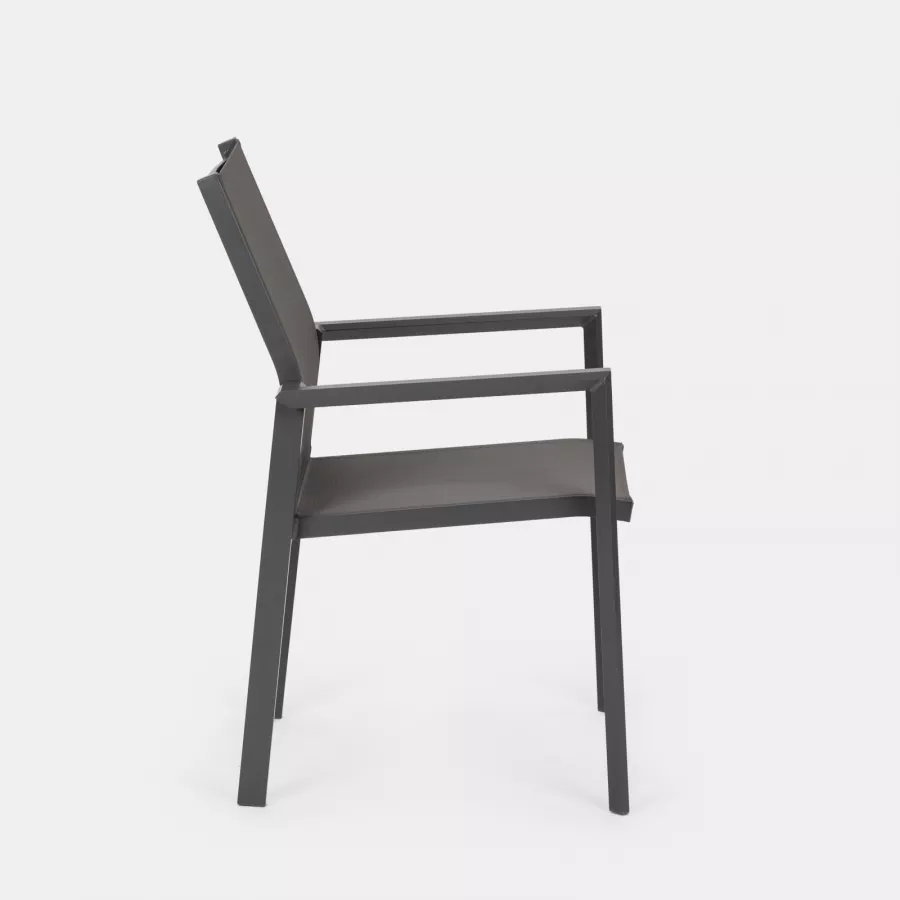 Tavolo rotondo 150 cm con top in legno in alluminio bianco – Miranda