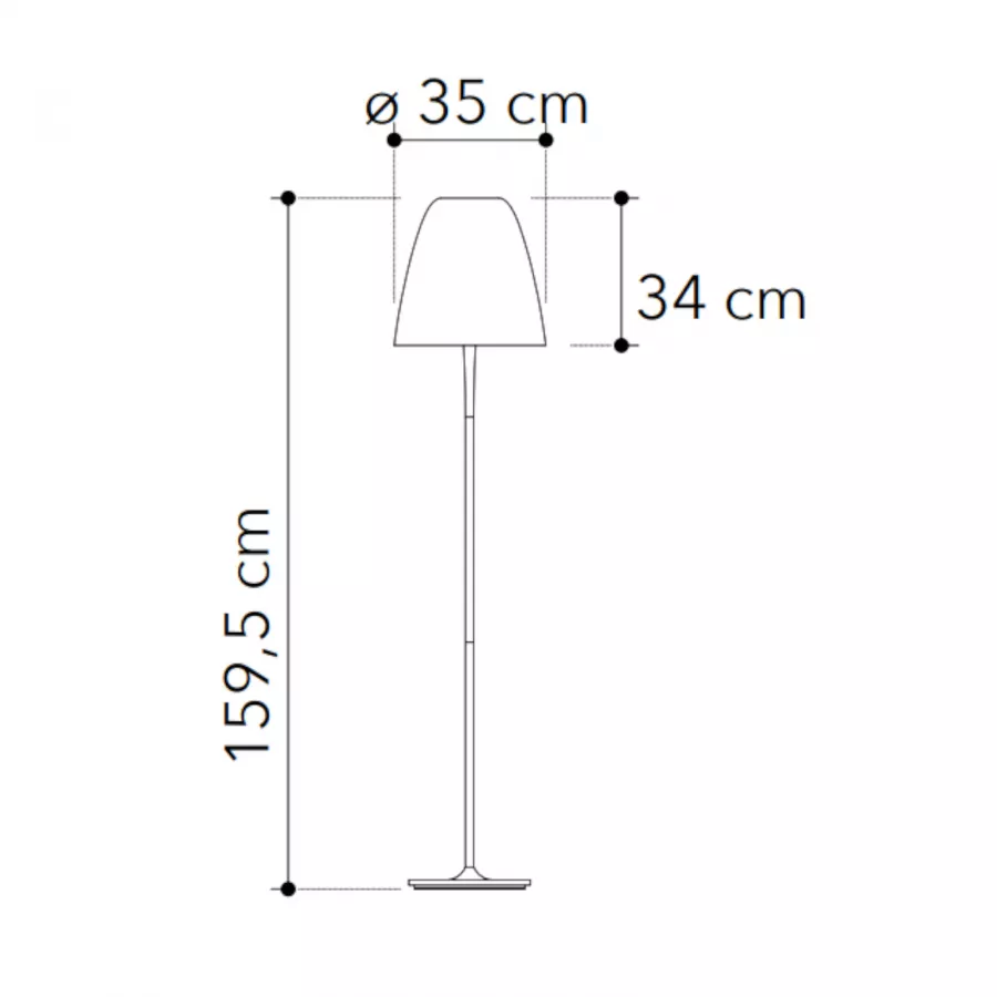 Piantana Metallo paralume Vetro Bianco Lampada da Terra Moderna E27 –  acquista su Giordano Shop