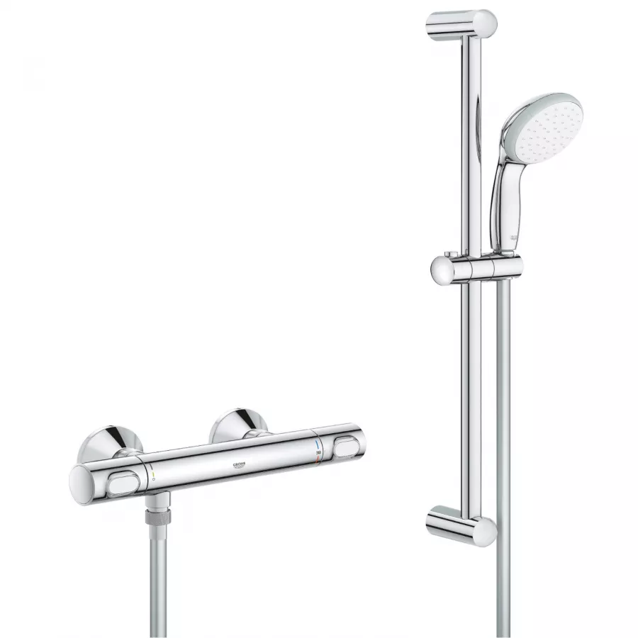 Saliscendi Doccia, Aste Doccia, Ricambi Saliscendi - GROHE 110-H27296  COLONNA DOCCIA CON MISCELATORE TERMOSTATICO ESTERNO EUPHORIA