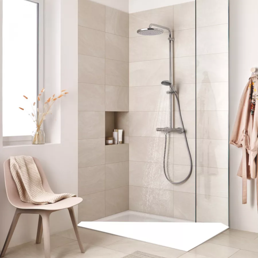 Colonna doccia con soffione e miscelatore termostatico esterno - Vitalio  Start di Grohe
