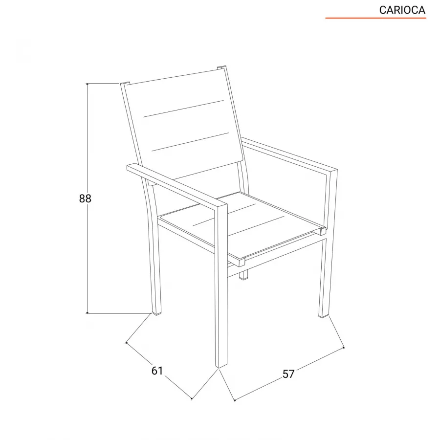 Set pranzo tavolo 90/180x90 cm con 4 sedie con braccioli in textilene  imbottito marrone - Carioca