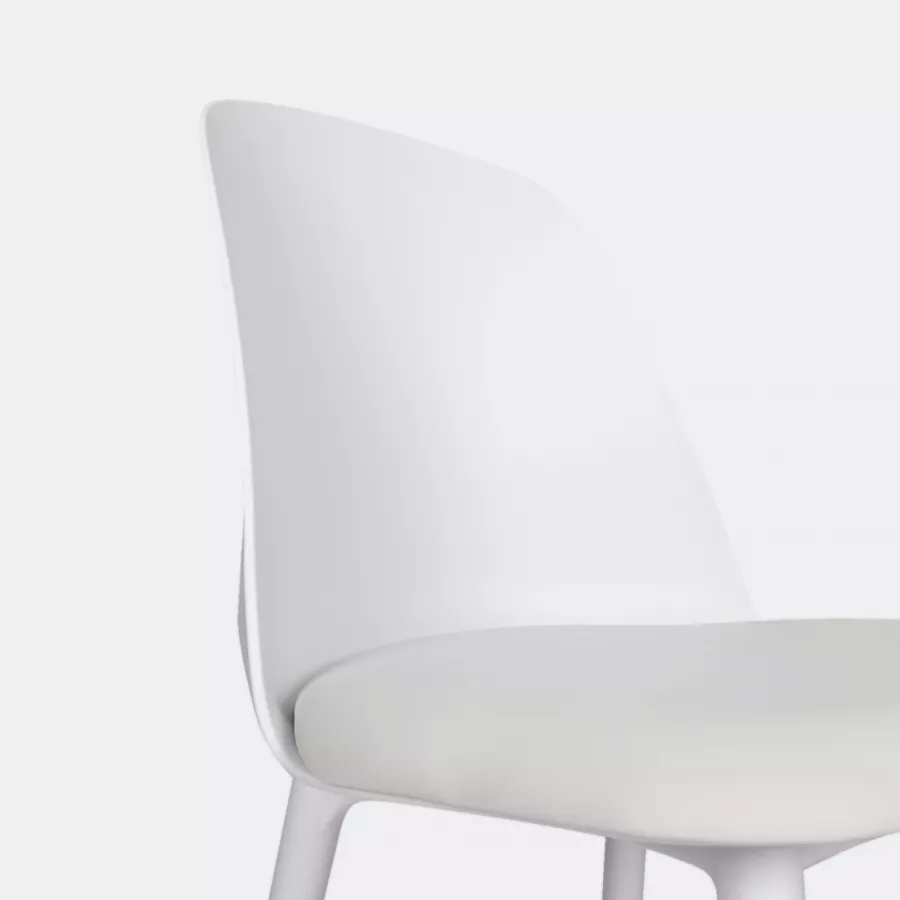 Set 2 sedie con seduta in similpelle bianca - Vilma