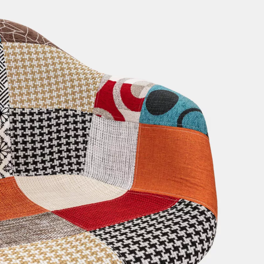 Sedia patchwork multicolor dai toni caldi con cuscino imbottito - Copenaghen