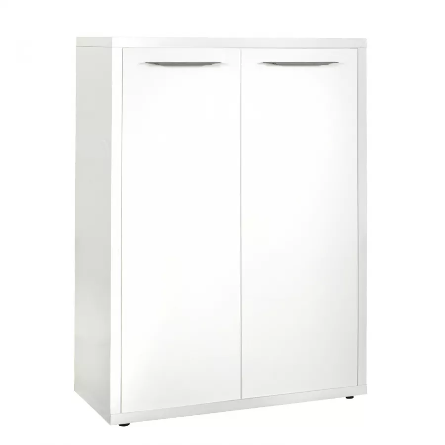 Mobile multiuso 80x112h cm bianco lucido con 2 ante - Homely office