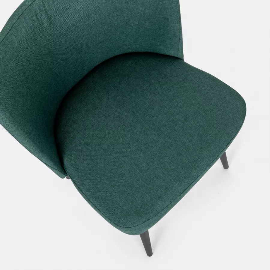 4pz Sedia da pranzo elegante moderna in tessuto Verde cm 49x58 85h