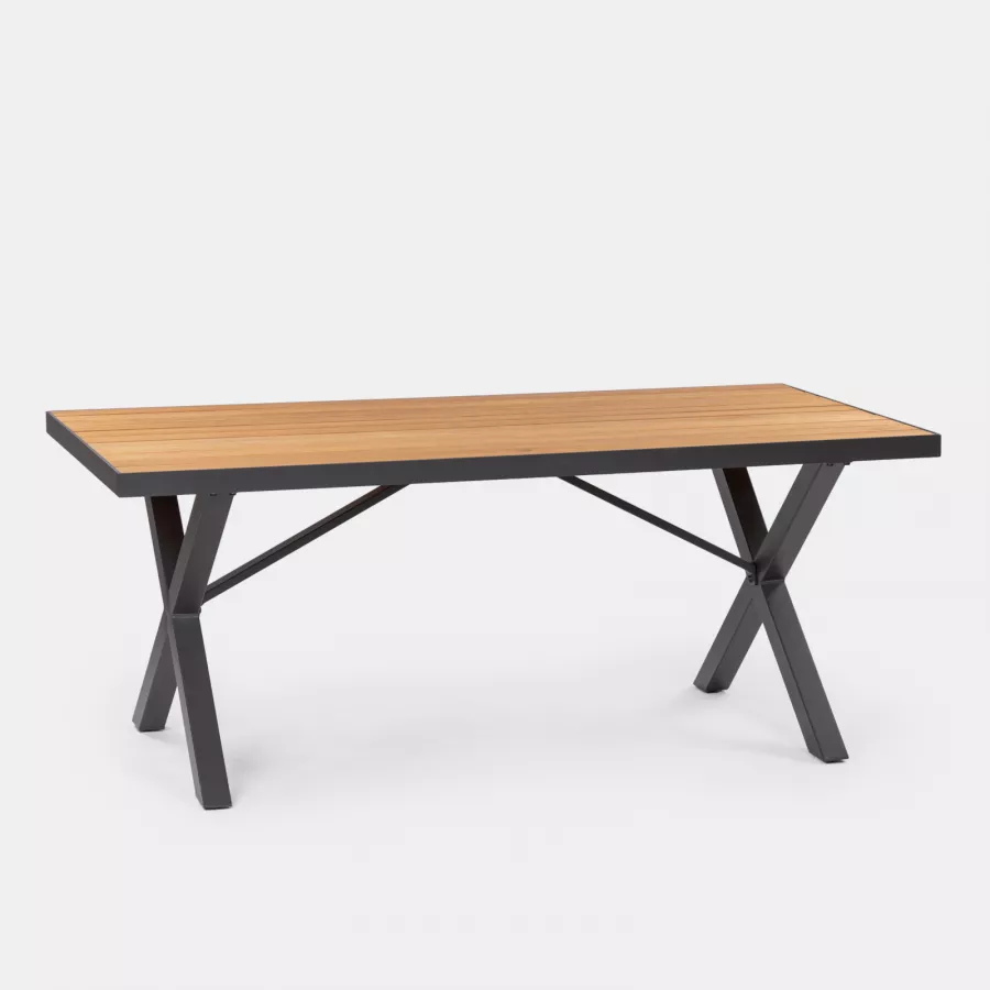 Tavolo da pranzo 180x90 cm in alluminio antracite - Gustavo