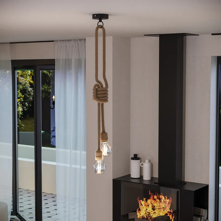 Lampadario a sospensione Floresta 3 luci E27 metallo vetro nero 89x 19 x 110 cm acquista da OBI