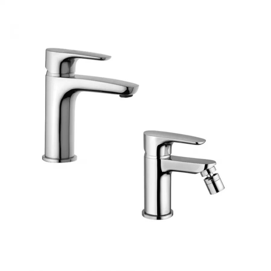 Set Miscelatori Lavabo E Bidet Senza Scarico Cromato Parallel Di Paini