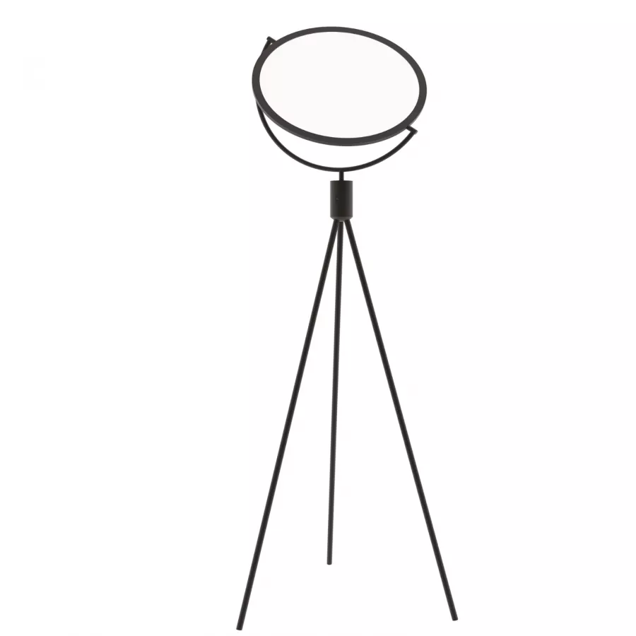 Lampada LED sospesa rotonda 60 cm in metallo nero con diffusore in silicone
