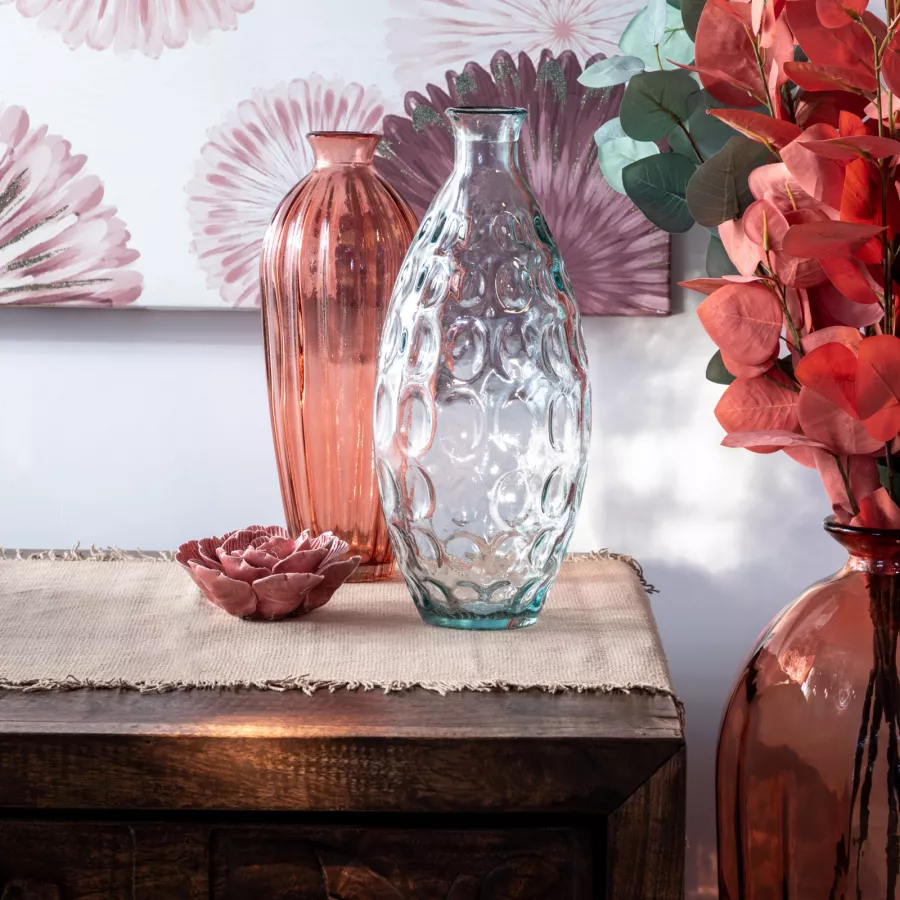 Vaso h 29 cm in vetro riciclato rosa - Sloy