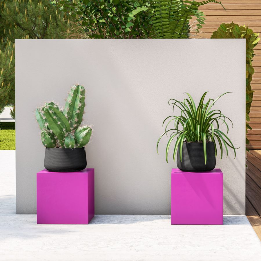 Cubo multiuso per esterni 25h cm color fucsia