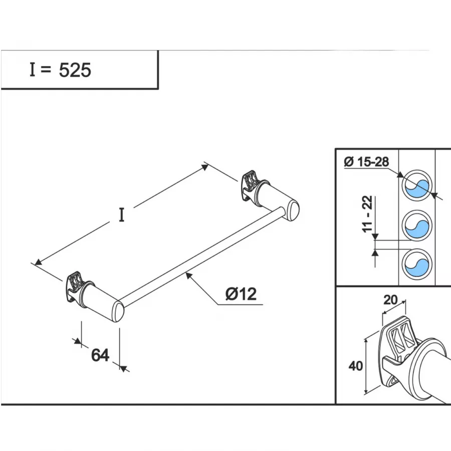 Termoarredo scaldasalviette 1500x500 cromato interasse 450 mm - Alpina