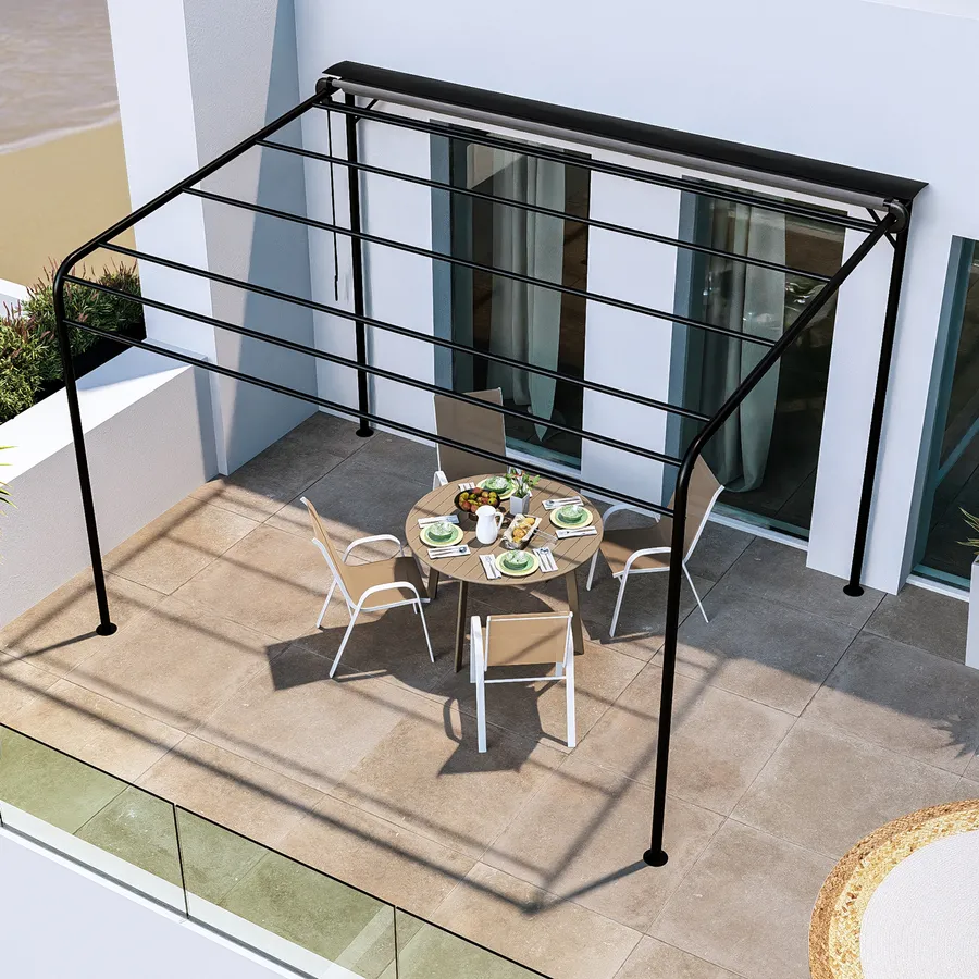 Gazebo rettangolare THIRA Ardesia Hespéride 4 x 3 m