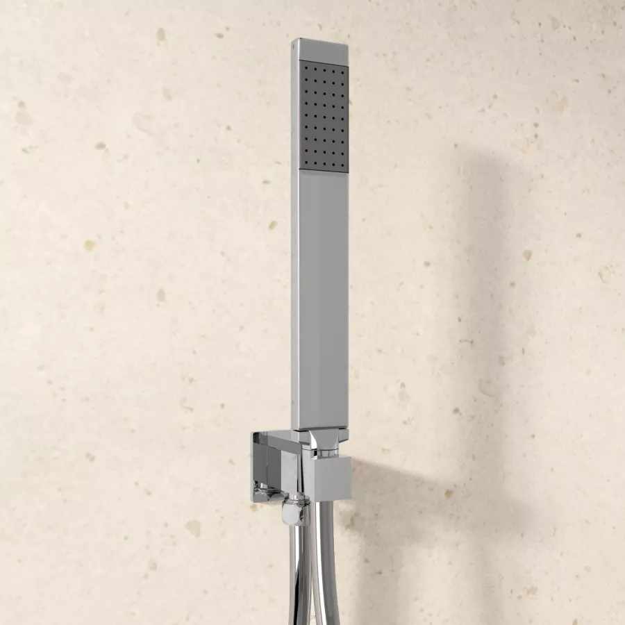 Set doccino slim con flessibile e presa acqua cromato