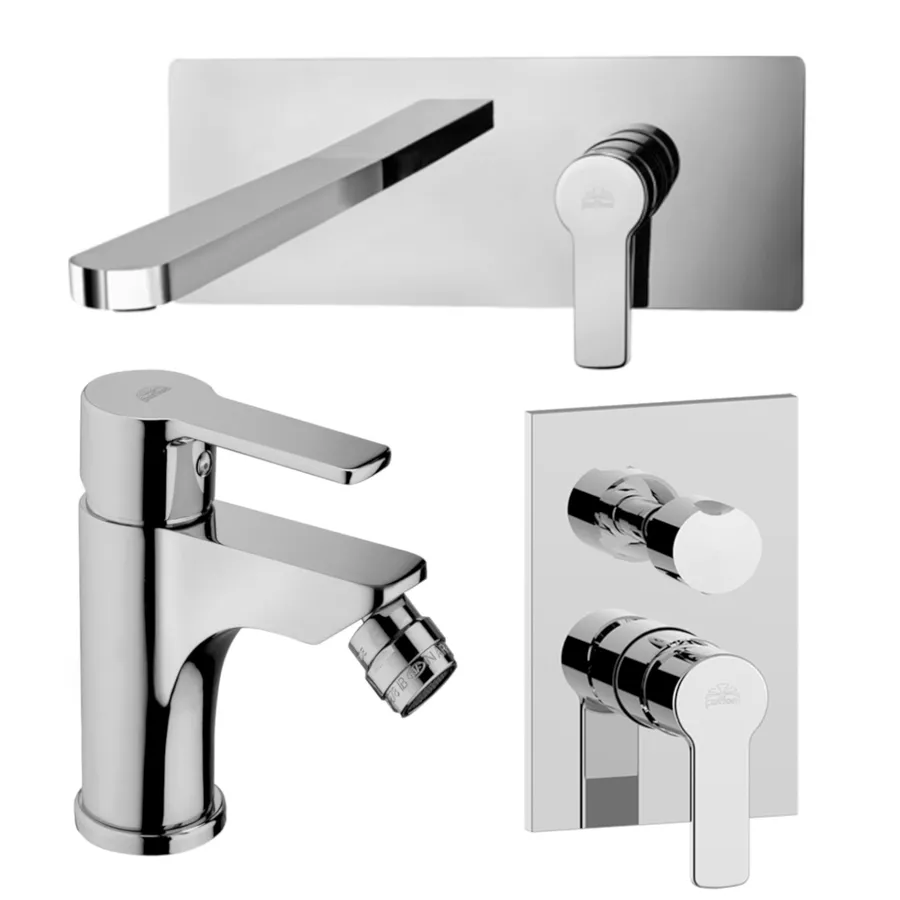 Miscelatore Per Lavabo Con Scarico Automatico 1 1/4” – Completo Di Flessibili Inox