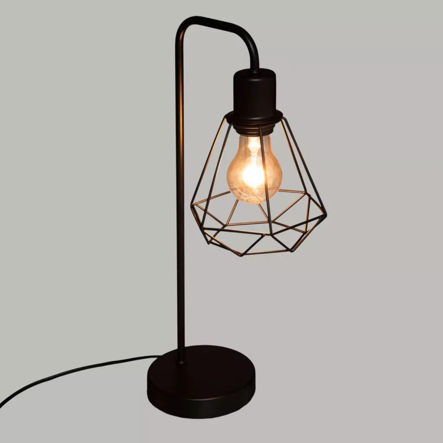 Lampada da tavolo 22,5 x 15 x 46h cm metallo nero