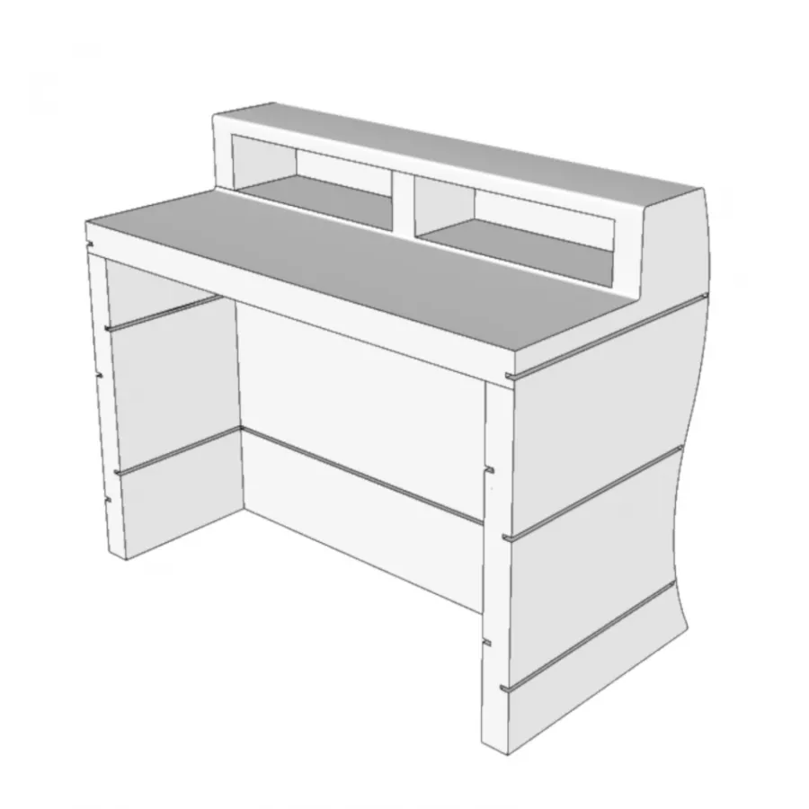 Bancone open bar 148x110 h cm con piano in plexiglass bianco e kit