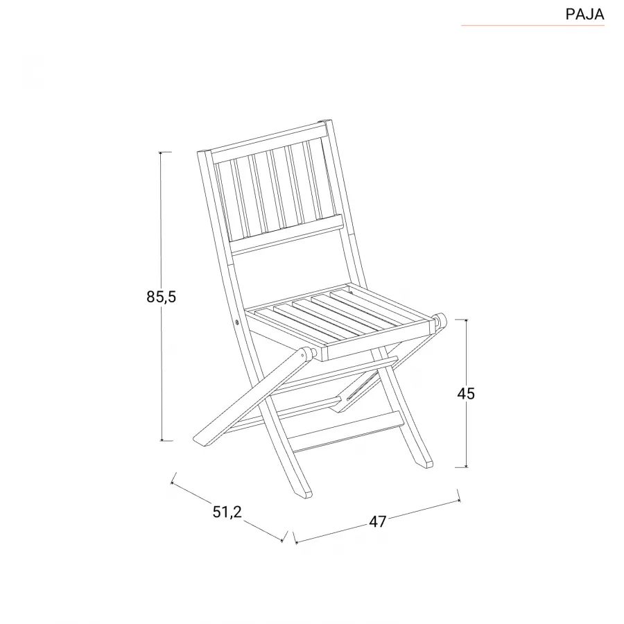 Sedia pieghevole in legno di acacia richiudibile Bali Est