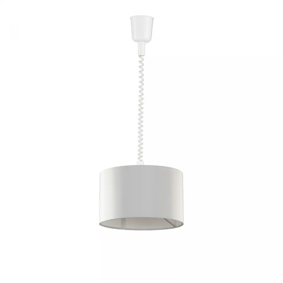 Lampada Sospesa X Cm Saliscendi Bianco E Paralume Avorio