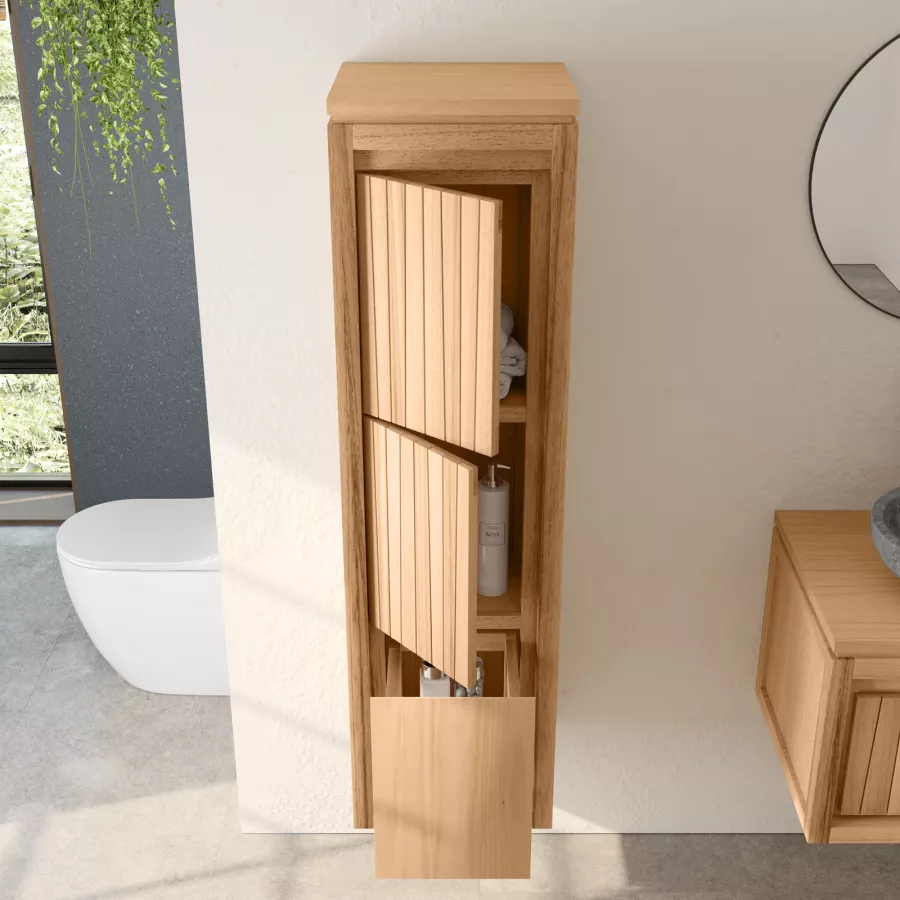 Colonna da bagno 40x145 h cm in legno mindi - Inua