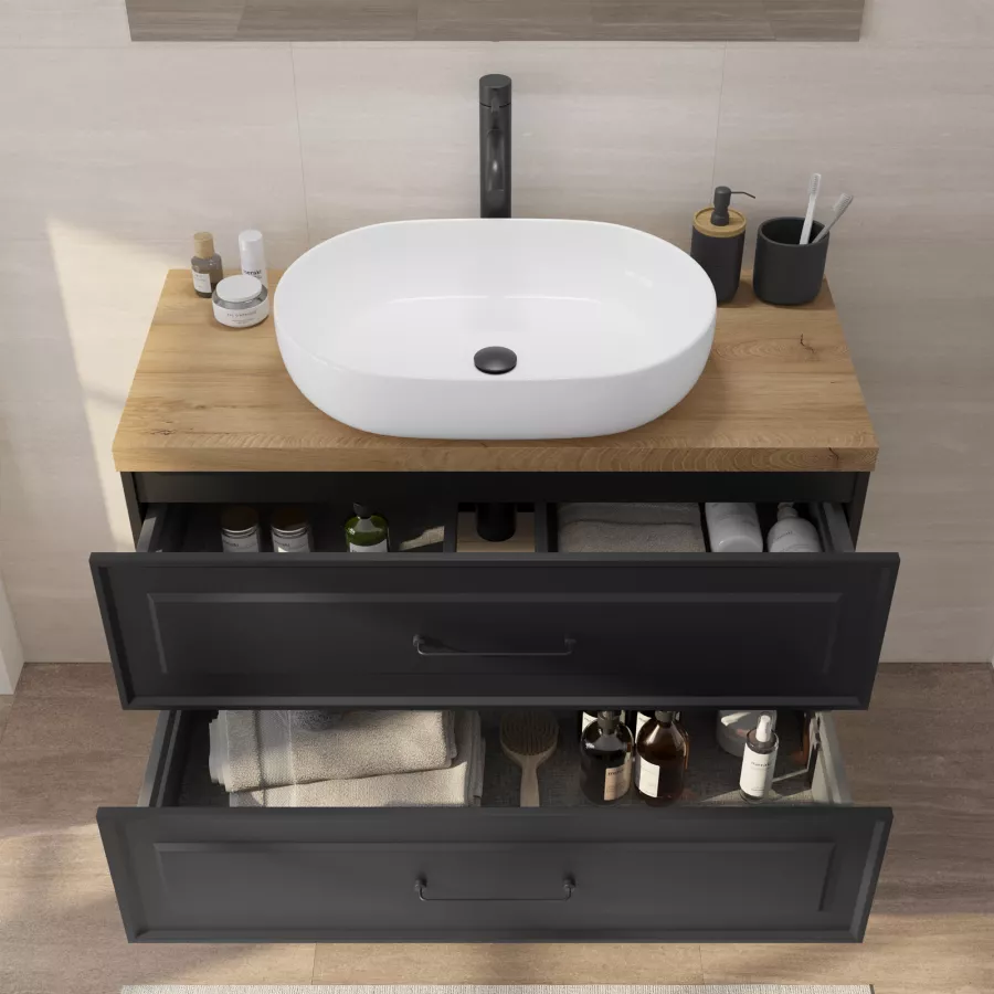 Scopino bagno design sospeso cromato o nero opaco Vinyl Olympia