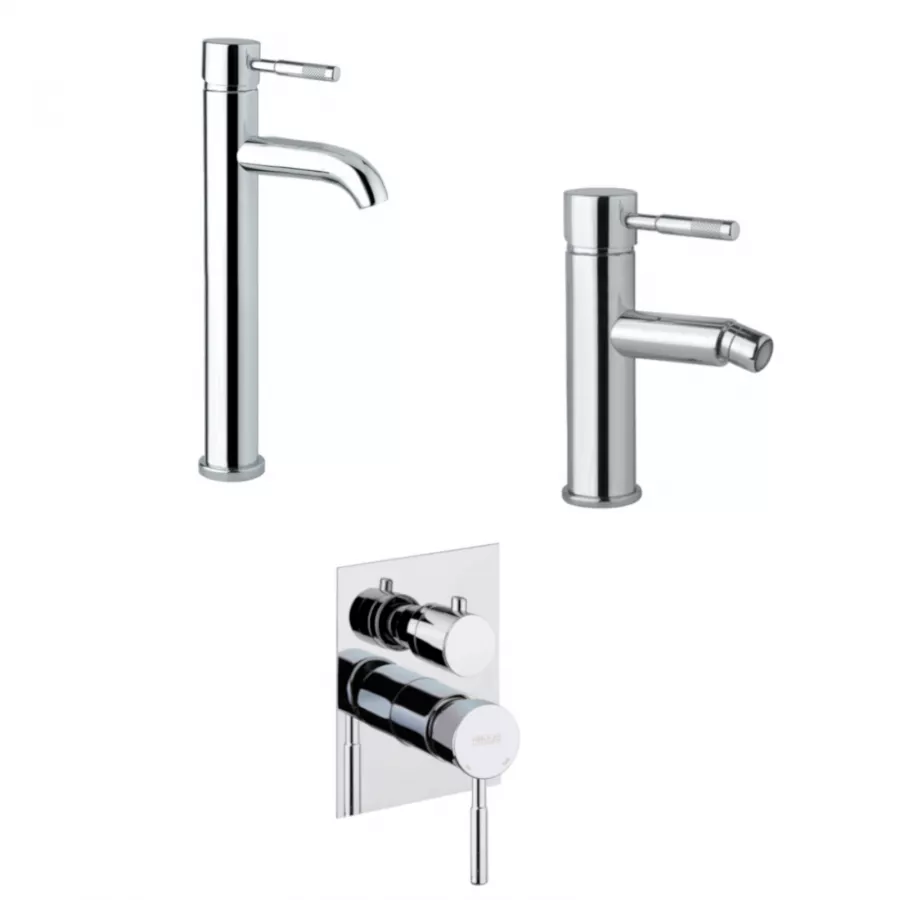 Set Miscelatore Lavabo Alto Bocca Curva + Bidet + Incasso Doccia 3 Vie ...