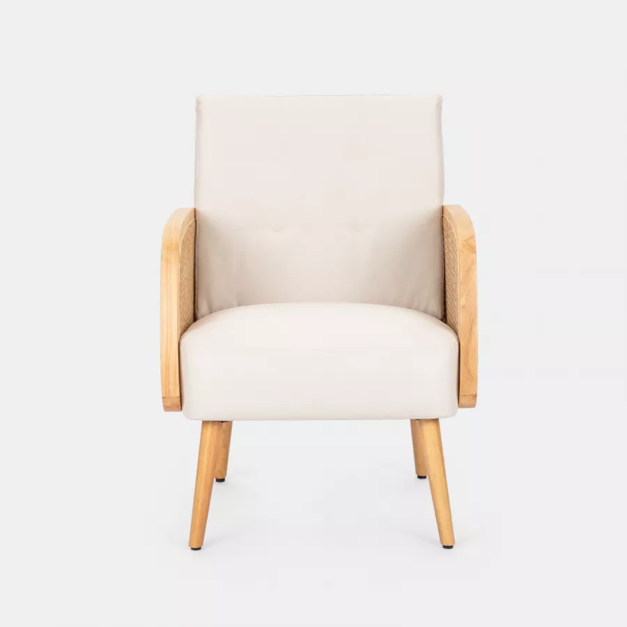 Poltrona Bassa In Rattan Naturale Parma - 61x94x85 Cm, Bianca, Senza Braccioli, Per Giardino E Terrazza - Foto 5