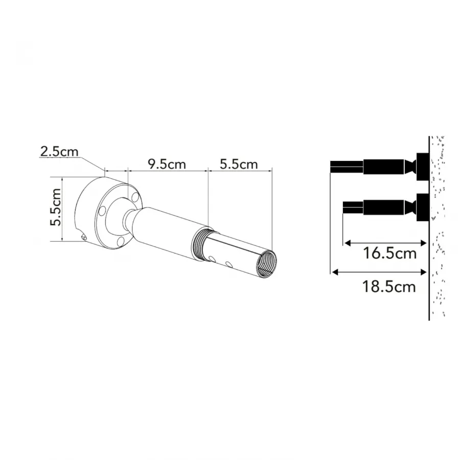 Supporto lineare modulabile 6 m in acciaio rivestito da silicone