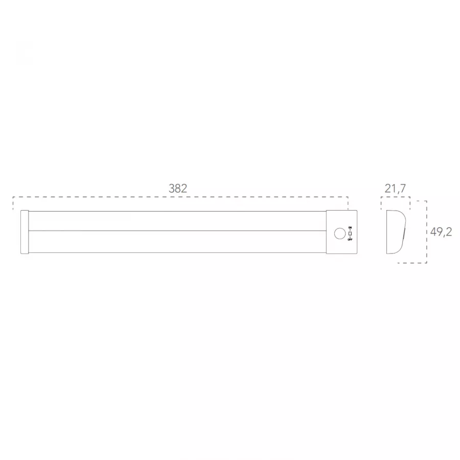 Sotto pensile led 38,2x4,9 cm in alluminio silver