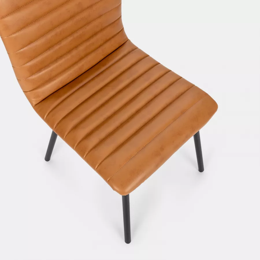 Set 2 sedie in similpelle marrone chiaro - Rivet