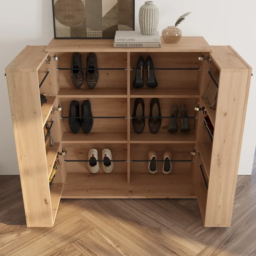 VidaXL Scarpiera In Rovere Massello 2 Ripiani – 100x27x40 Cm – Mobiletta Da Corridoio Pratica E Rustica
