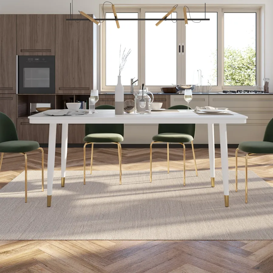 International Concepts Tavolo Quadrato 76cm Con 2 Sedie A Scala - Set Legno Massello Per Cucina E Sala Da Pranzo (Bianco)