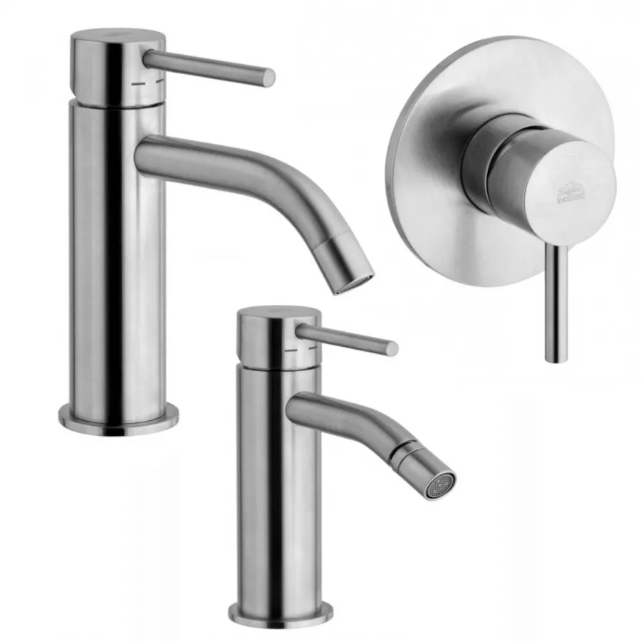 Set Miscelatore Lavabo E Bidet Con Incasso Doccia Monocomando Steel Looking Light Di Paffoni