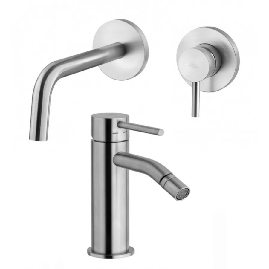 Set Miscelatore Lavabo Cm Bocca Cm Con Bidet Senza Scarico