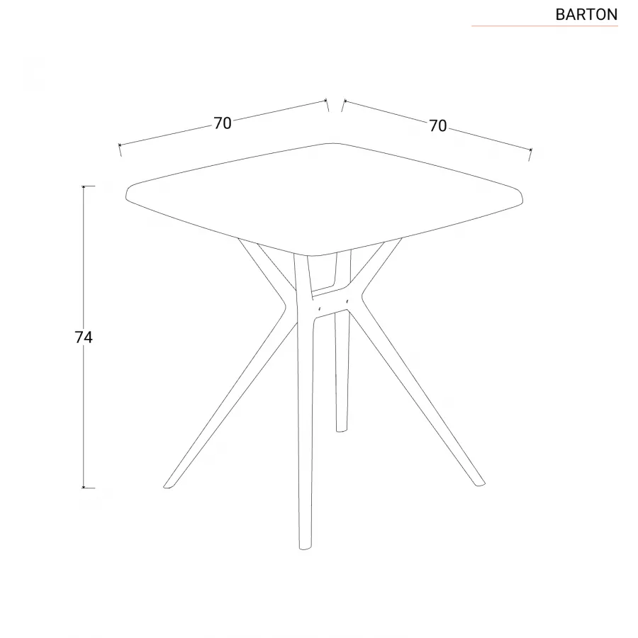 Set tavolo da pranzo 70 cm con 2 sedie bianche - Barton