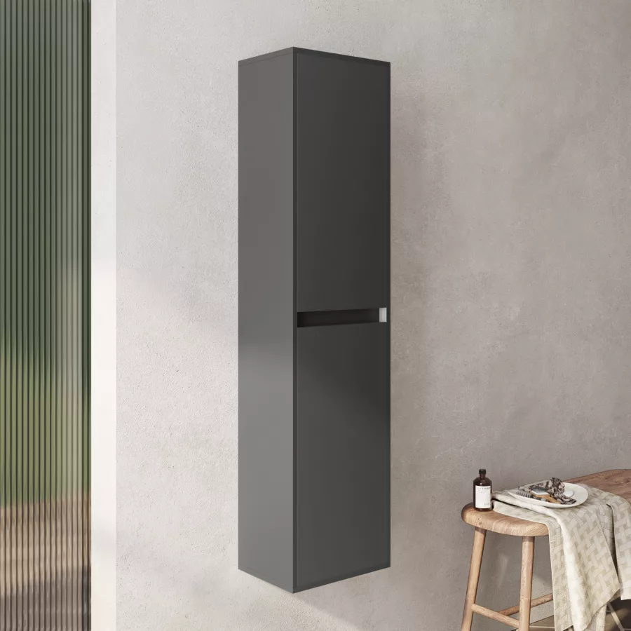 Colonna da bagno sospesa 34x140h grigio notte 2 ante