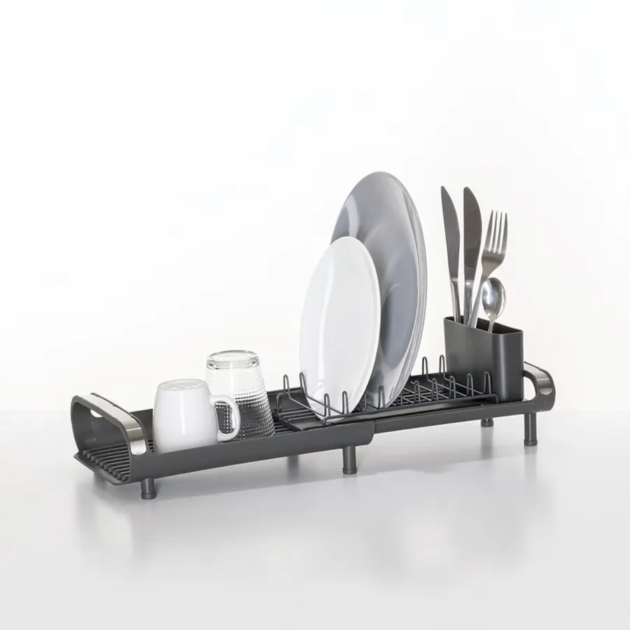 Portapiatti/portabicchieri A Muro In Acciaio Inox - 2 Piani Scolapiatti Cm 100x27x46h P 31072