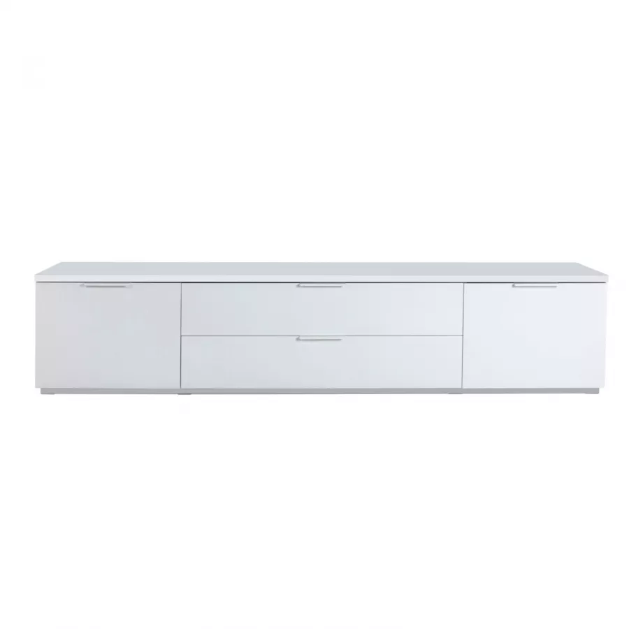 Mobile porta tv 240x41 cm in legno bianco lucido - Boras living