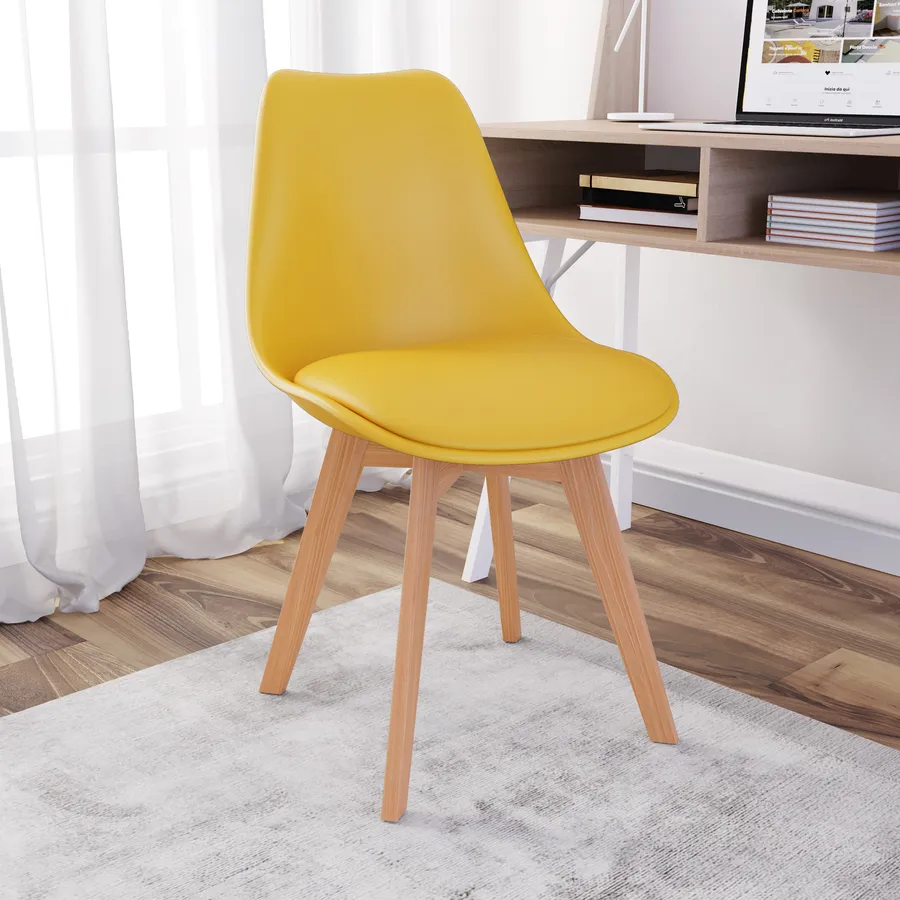 Set Di 6 Sedie Da Pranzo Moderne Con Gambe In Legno Di Faggio | Imbottite E Morbide, Colore Grigio, Per Cucina E Soggiorno - 2