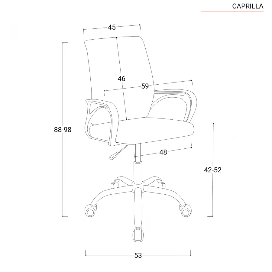 Poltrona da ufficio girevole in tessuto mesh bianco e schienale traspirante  - Caprilla