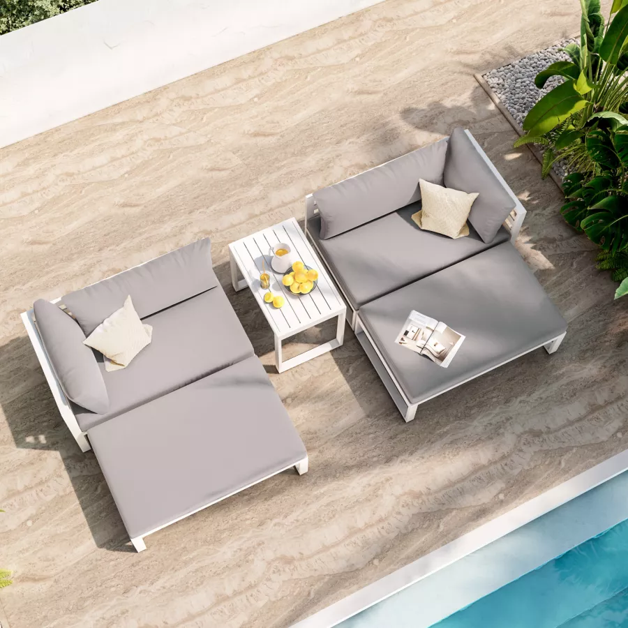 DEGHI OUTDOOR Pouf Gonfiabile Da Esterno 60X60 Cm Bianco E Blu A Righe -  Boldi