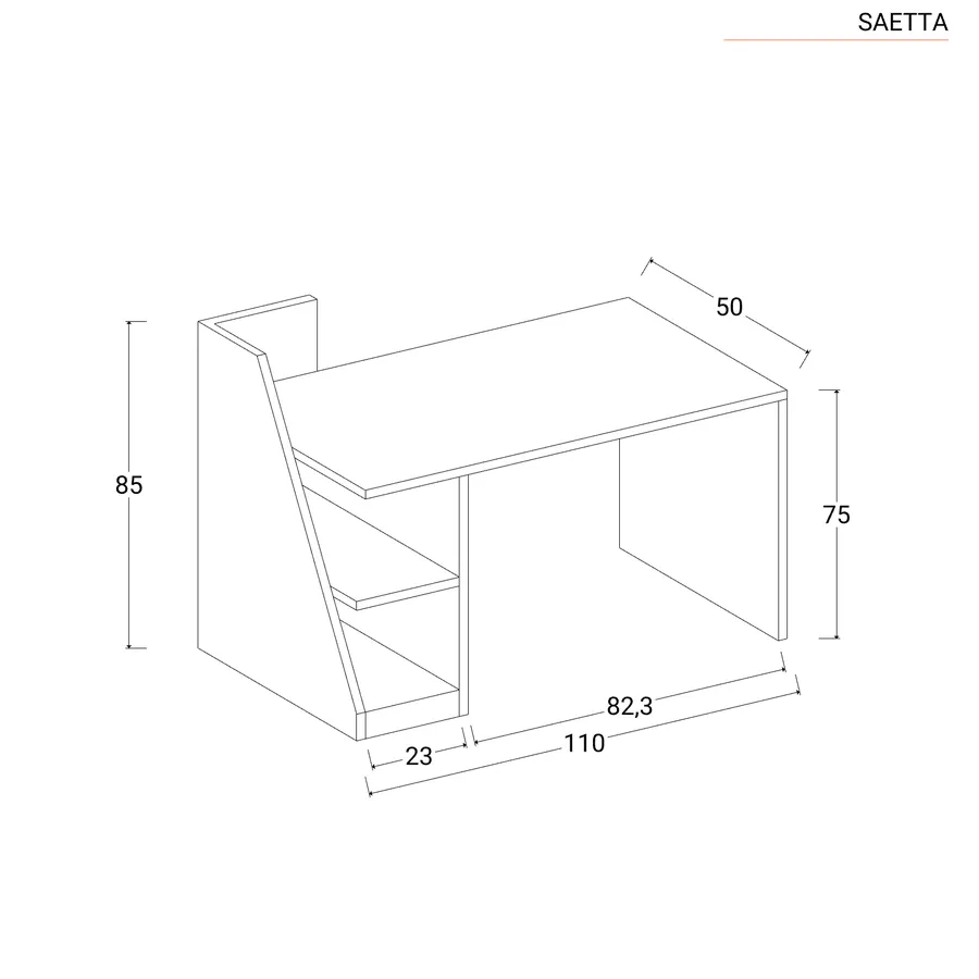 SogesHome Scrivania 110 Cm Con 3 Cassetti – Tavolo Da Lavoro Semplice E Versatile, Bianco