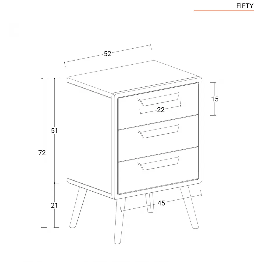 Libreria 94x20h cm con dettagli in teak rovere e bianco con vani e cassetti  - Fifty