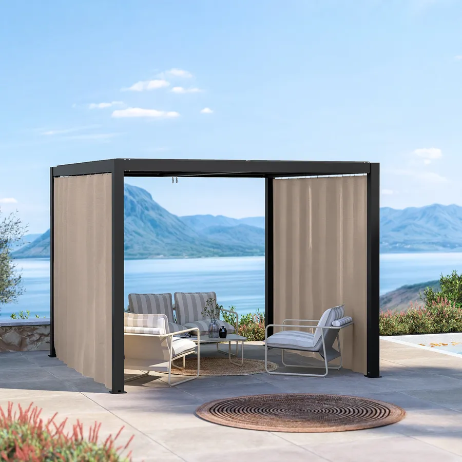 SET 4 TENDE LATERALI PER GAZEBO YF3236B 3X3 BEIGE 8032074016115