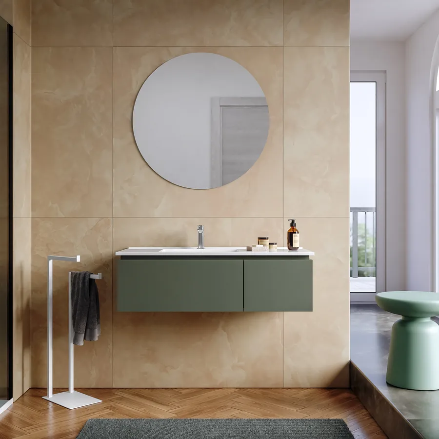 Mobile Bagno Sospeso 140 cm Verde Salvia - Fiji Paint